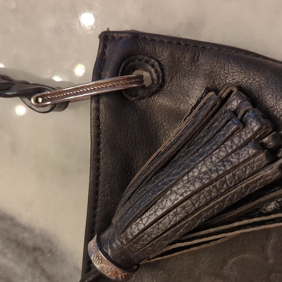 Brighton Purse Black Embossed Leather Small Shoulder Bag Ferrara Impressions - Picture 2 of 9